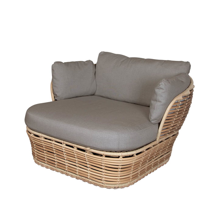 Der Basket Loungesessel Outdoor von Cane-line, natural / taupe