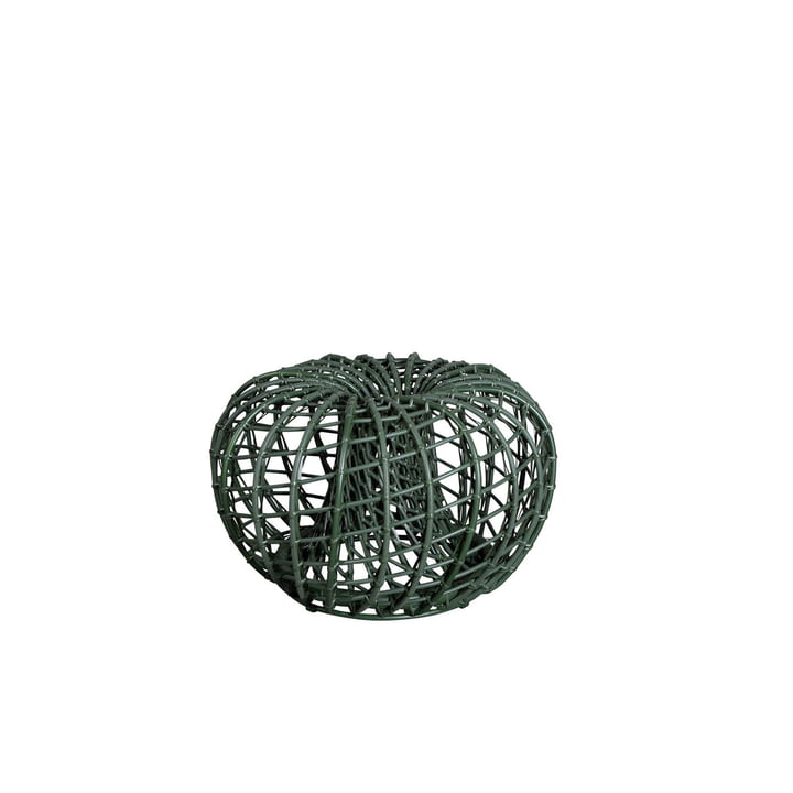 Der Nest Hocker / Beistelltisch Outdoor von Cane-line, Ø 67 cm, dunkelgrün
