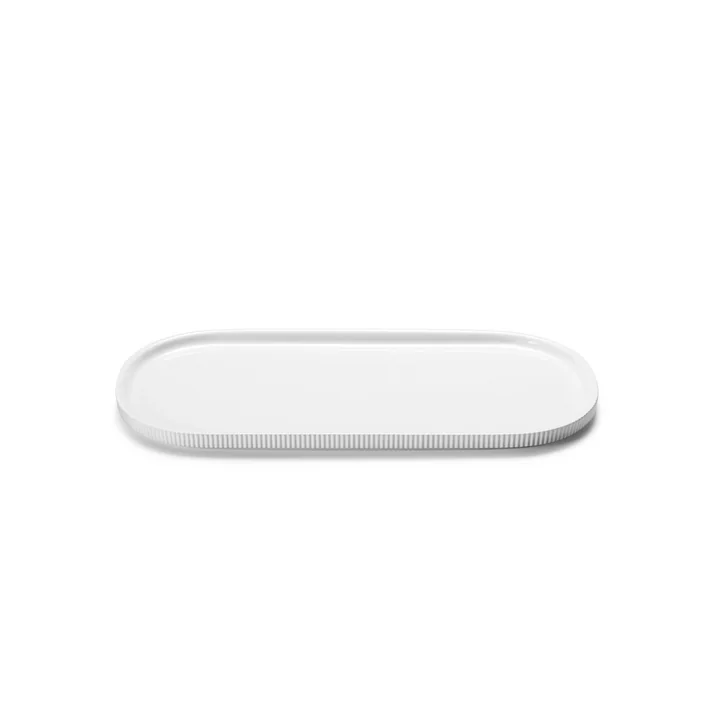Bernadotte Servierplatte 19 x 40 cm von Georg Jensen in weiß