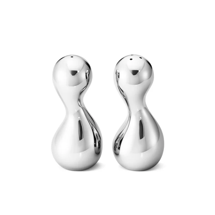 Cobra Salz- und Pfefferstreuer von Georg Jensen aus Edelstahl (2er-Set)