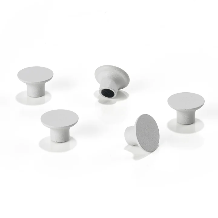 Die Magnete für A-Bulletin Magnettafel von Zone Denmark, soft grey (5er-Set)