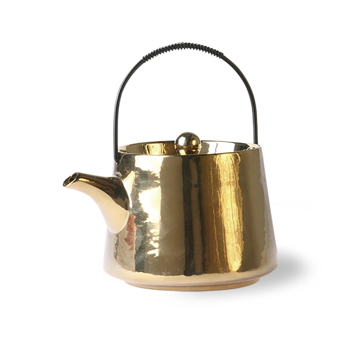 Die Bold & Basic Keramik Teekanne von HKliving, 0.7 l, gold