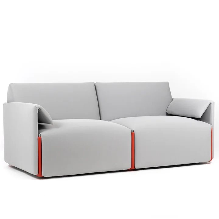 Costume Sofa 2-Sitzer, Komposition B mit Armlehnen, Fidivi One 8504 / orange 1110C von Magis