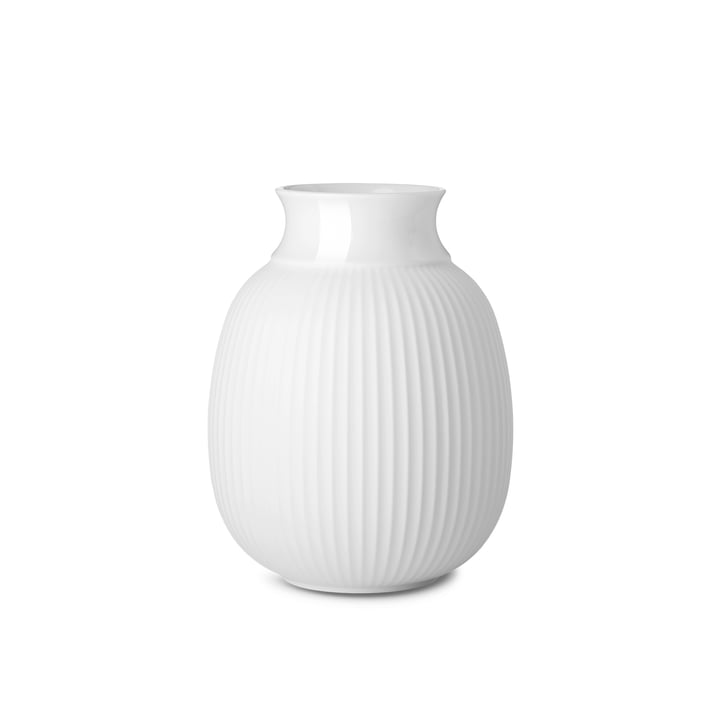 Curve Vase H 12,5 cm von Lyngby Porcelæn in weiß