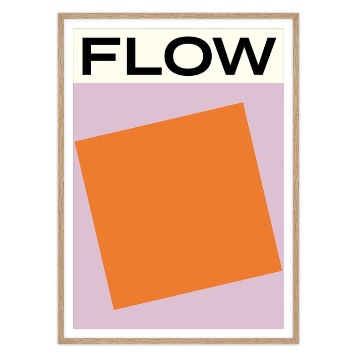 Das Flow Poster von Marina Lewandowska für artvoll mit Rahmen in Eiche
