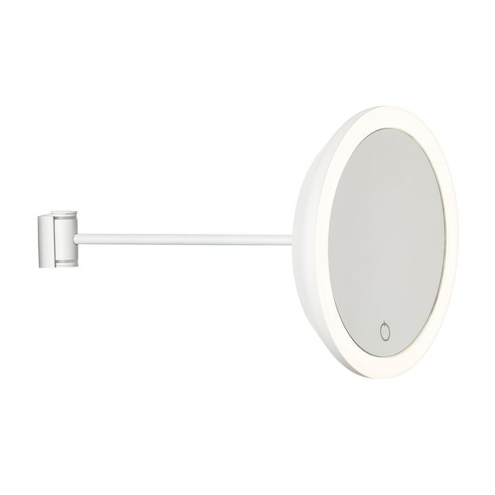 Wand-Kosmetikspiegel mit 5-fach Vergrößerung und LED-Beleuchtung Ø 17,5 x 26 cm von Zone Denmark in weiß