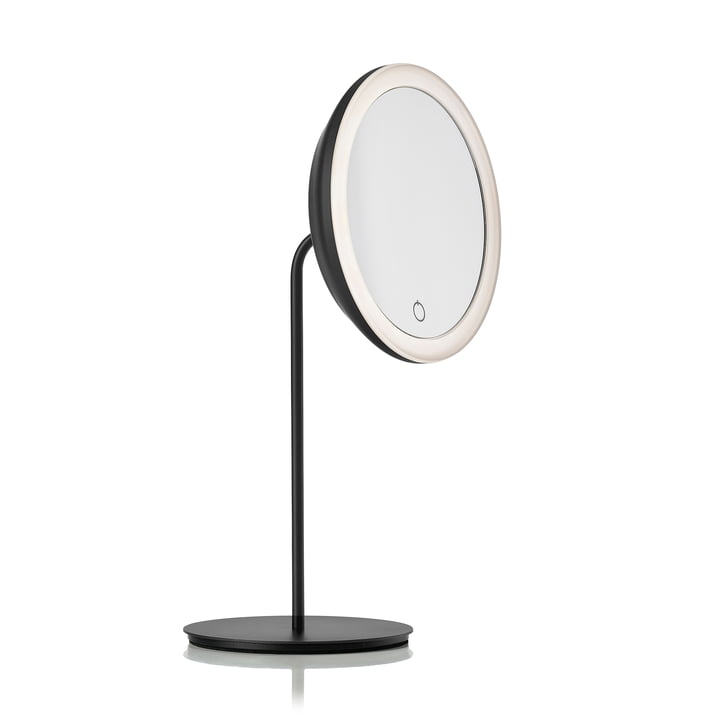 Kosmetikspiegel mit 5-fach Vergrößerung und LED-Beleuchtung Ø 18 cm von Zone Denmark in schwarz