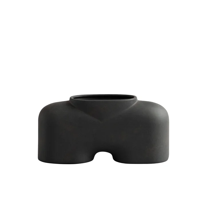 Cobra Vase Fat Medio von 101 Copenhagen in der Farbe Kaffee