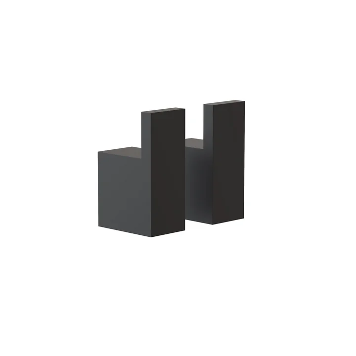 Die Quadra Wandhaken 8 von Frost, schwarz (2er-Set)