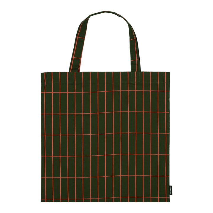 Tiiliskivi Einkaufstasche von Marimekko in den Farben dunkelgrün / rot