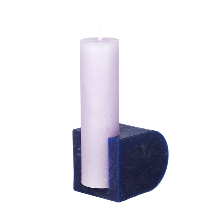 Blocke Kerze von Broste Copenhagen in lila / blau