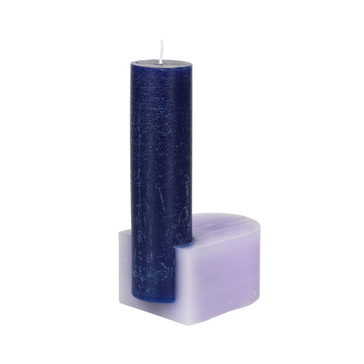 Blocke Kerze von Broste Copenhagen in blau / lila