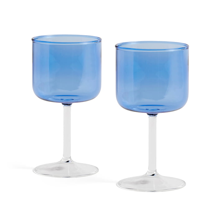Tint Weinglas von Hay in der Farbe blau / klar im 2er-Set