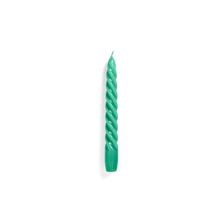 Spiral Stabkerze H 20 cm von Hay in der Farbe green