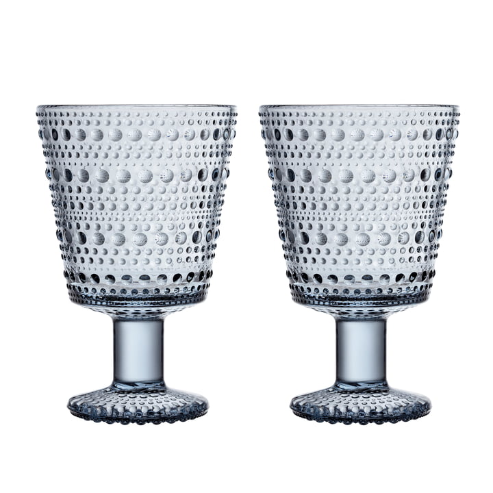 Kastehelmi Trinkglas mit Fuß 26 cl von Iittala in der recycled Edition (2er-Set)
