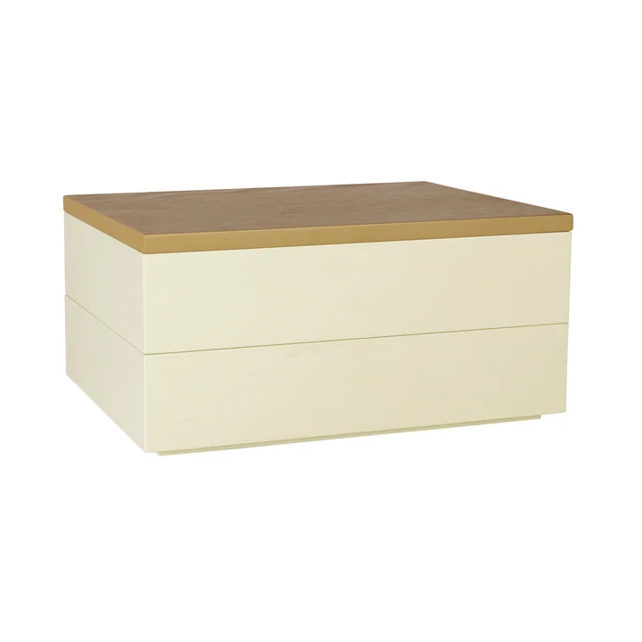 Aufbewahrungsbox mit Deckel, hellbraun / gelb von Hübsch Interior