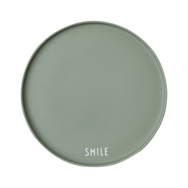 AJ Favourite Porzellan Teller von Design Letters in Smile / grün