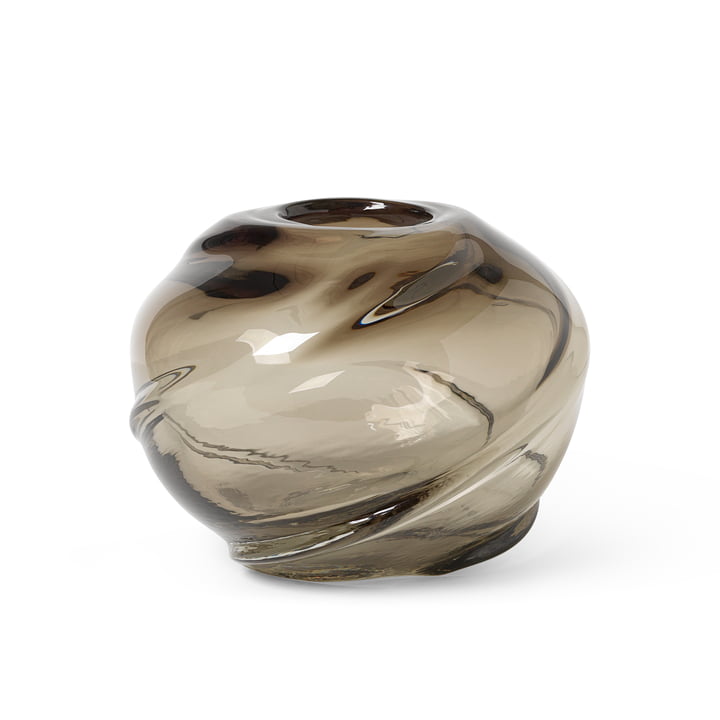 Water Swirl Vase von ferm Living in der Farbe smoked grey