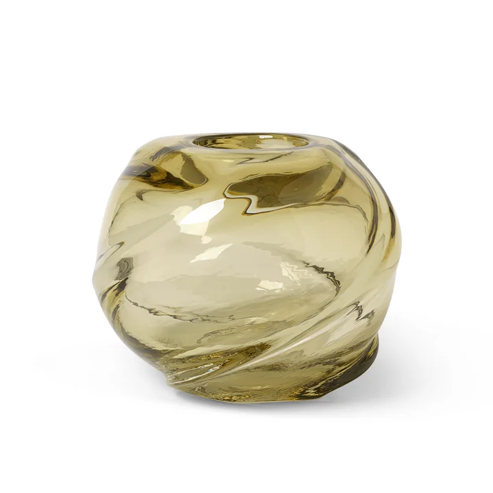 Water Swirl Vase von Ferm Living in der Farbe hellgelb