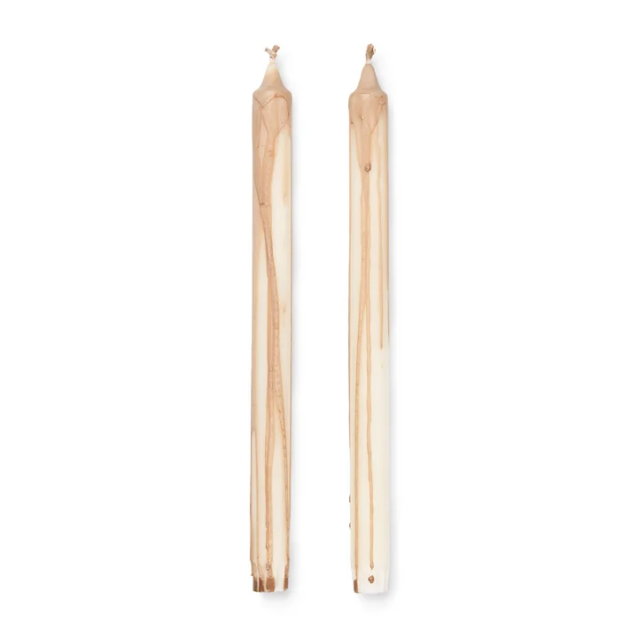 Dryp Stabkerzen von Ferm Living in der Ausführung beige / weiß