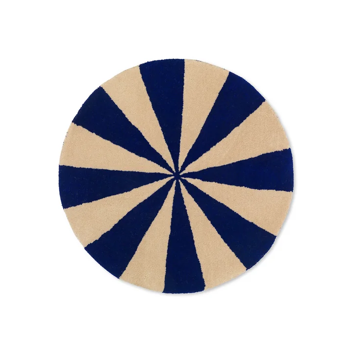 Arch Getufteter Teppich vom Ferm Living in der Ausführung blau / off-white