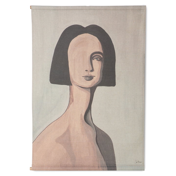 Frauenporträt Wandbild von HKliving in der Ausführung brown stitch