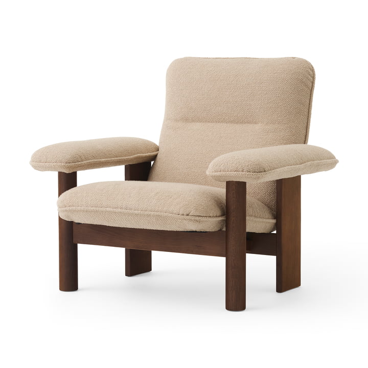 Brasilia Lounge Chair, Eiche gebeizt / Bouclé beige von Audo