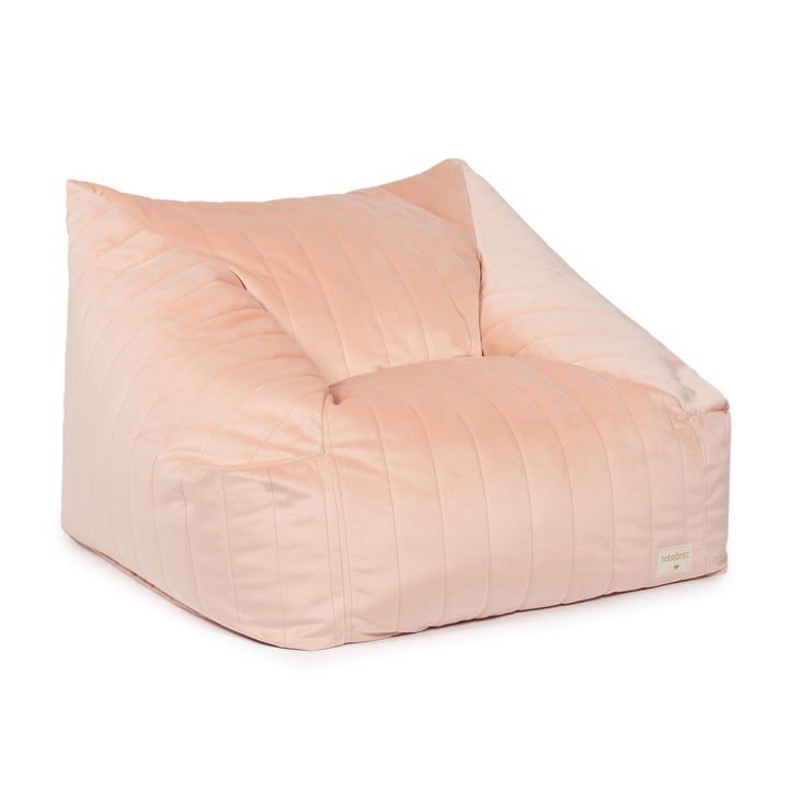 Chelsea Samt-Sitzsack von Nobodinoz in der Ausführung bloom pink