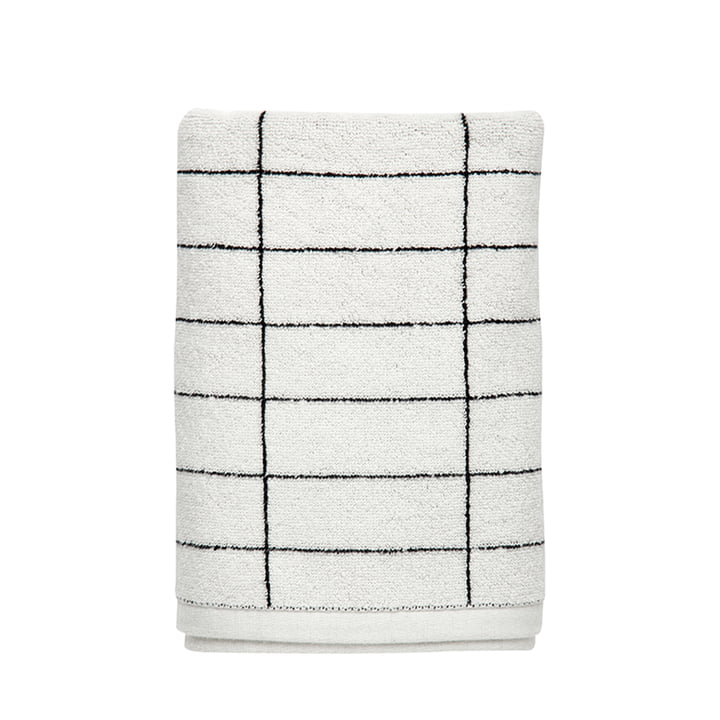 Das Tile Handtuch 50 x 100 cm von Mette Ditmer in schwarz / off-white