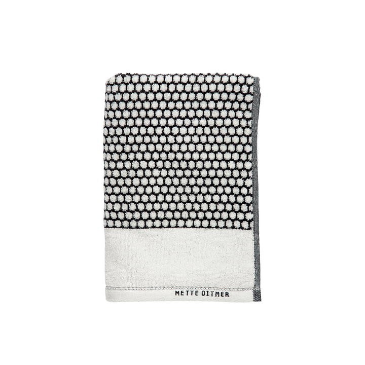 Grid Gästehandtuch 38 x 60 cm von Mette Ditmer in schwarz / off-white