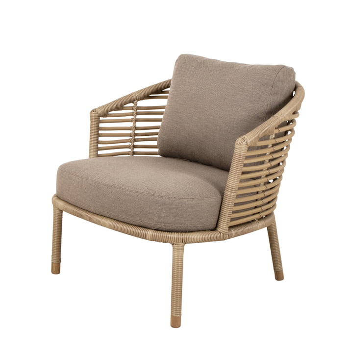 Sense Outdoor Lounge Sessel von Cane-line in der Ausführung natur / taupe
