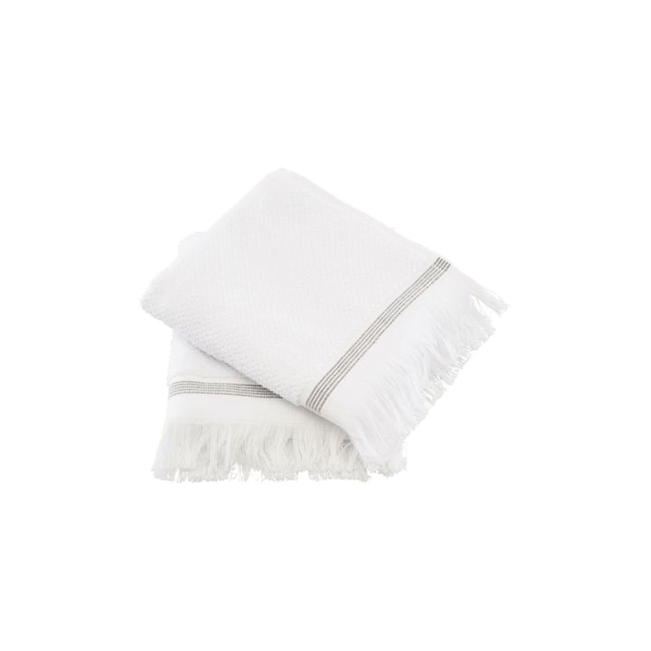 Handtuch gestreift, 40 x 60 cm von Meraki in weiß / grau (2er-Set)