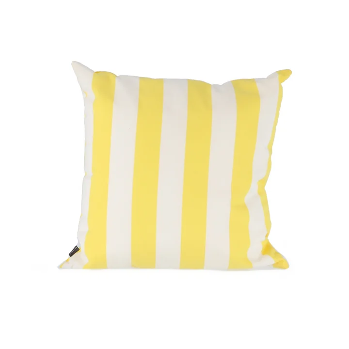 Somnia Outdoor Kissen, 48 x 48 cm von Jan Kurtz in Streifen weiß / gelb