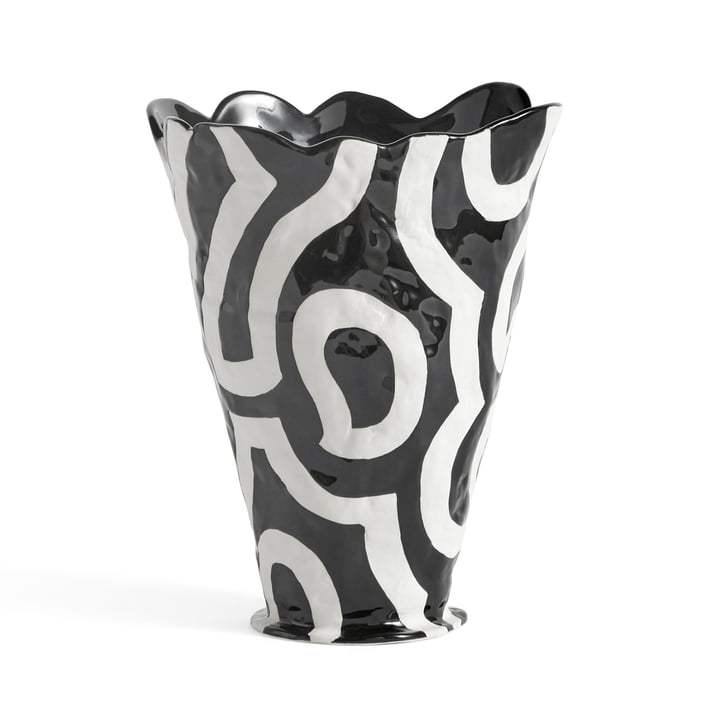 Jessica Hans Shadow Vase in den Farben schwarz / weiß