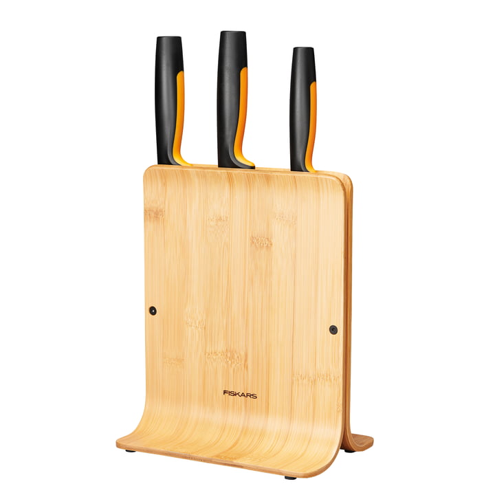 Functional Form Bambus Messerblock mit 3 Messern von Fiskars (4-tlg.)