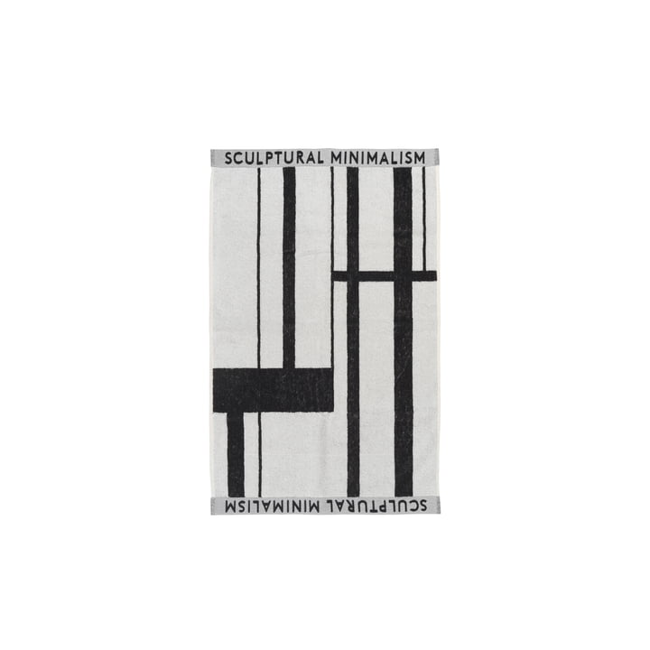 Minimal Handtuch, 50 x 80 cm in schwarz / off-white von Kristina Dam Studio.