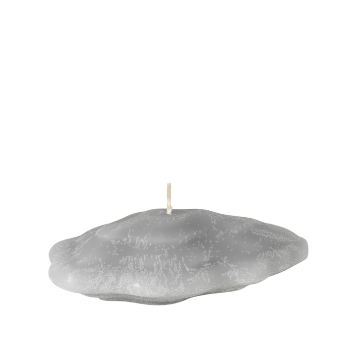 Seashell Kerze Auster in der Farbe taube grey