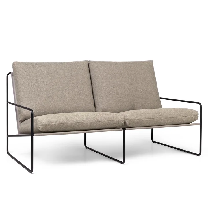 Desert Outdoor 2-Sitzer Sofa, schwarz / dark sand von Ferm Living