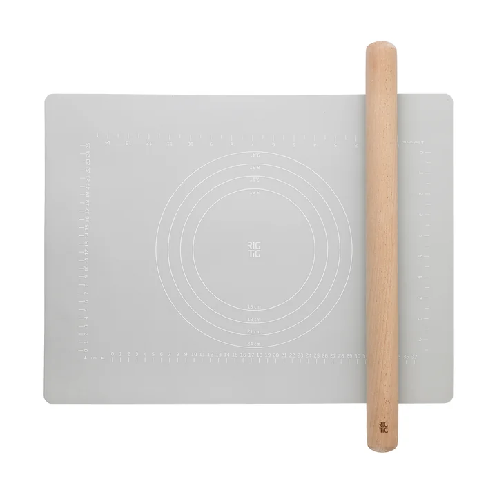 Bake-It Teigrolle und Backunterlage in hellgrau von Rig-Tig by Stelton