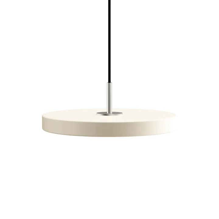 Die Asteria Mini LED-Pendelleuchte von Umage in Stahl / pearl