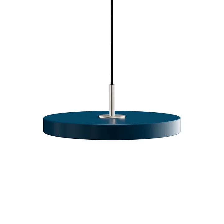 Die Asteria Mini LED-Pendelleuchte von Umage in Stahl / petrol