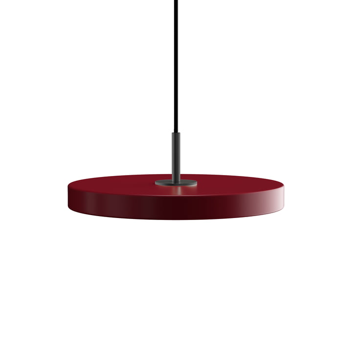 Die Asteria Mini LED-Pendelleuchte von Umage in schwarz / ruby red