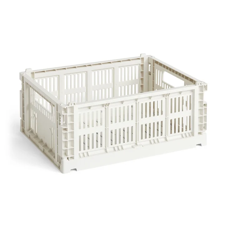 Colour Crate Korb recycelt M von HAY in der Farbe off white