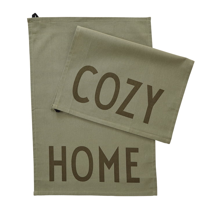 Favourite Geschirrtuch, Cozy / Home, olive (2er-Set) von Design Letters