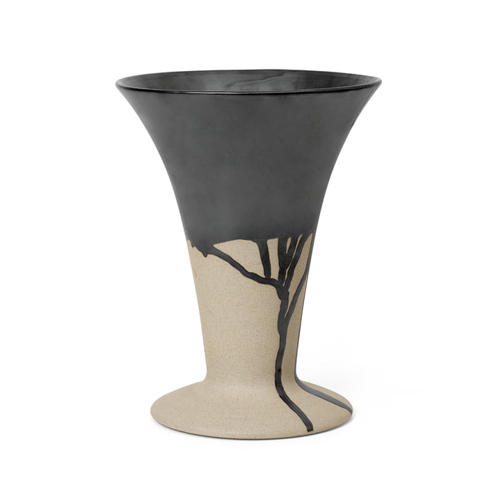 Flores Vase von ferm Living in der Ausführung sand / schwarz