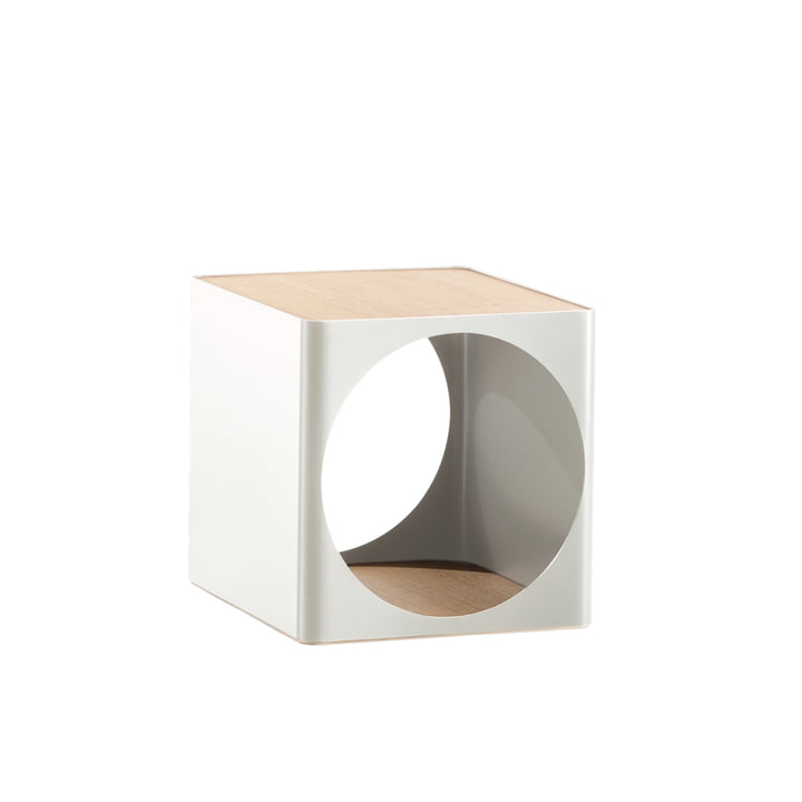 Ring Container, 38 x 38 cm, Eichenholz, weiß von B-Line