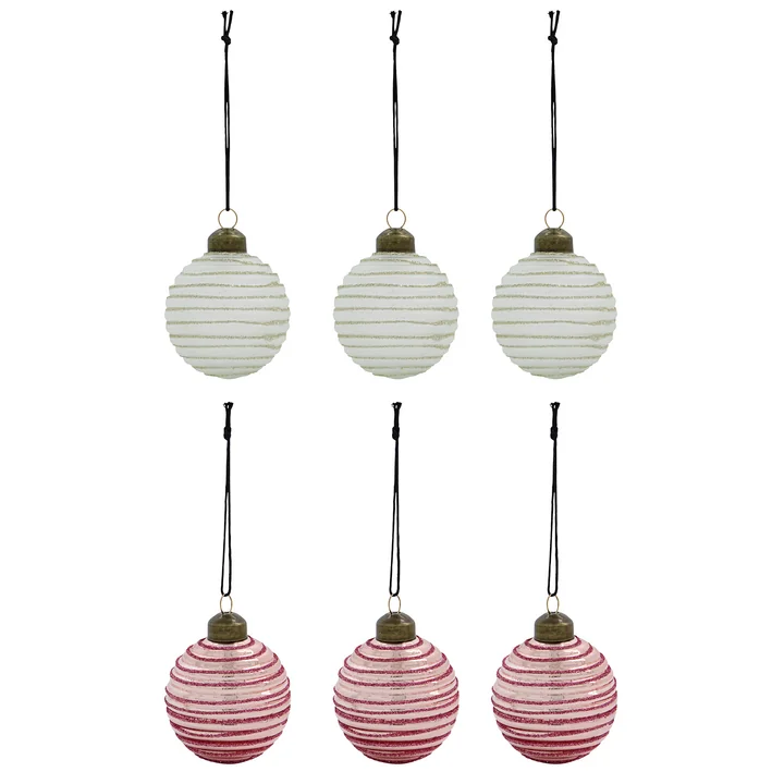 Lolli Christbaumkugel von House Doctor in der Farbe rot / weiß