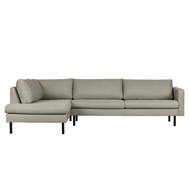 Mette Ecksofa, 282 x 92 cm, Recamiere links, hellgrau von Nuuck