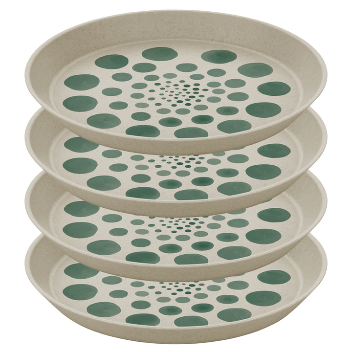 Connect Teller, Monstera dots, Ø 20.5 cm, sand (4er-Set) von Koziol