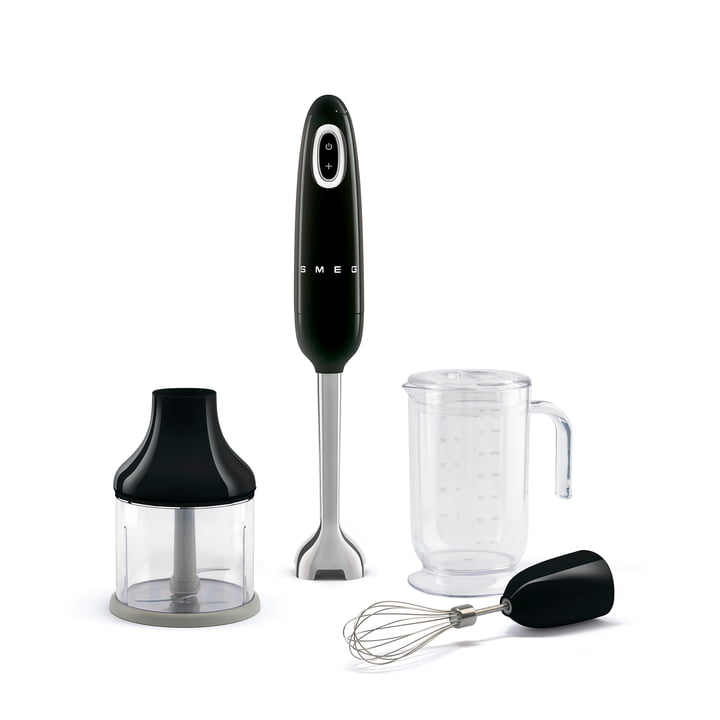 50's Style Stabmixer-Set HBF22 von Smeg in der Farbe schwarz